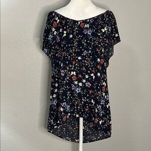 Sanctuary Off Shoulder Floral Ruffle Top Size Large